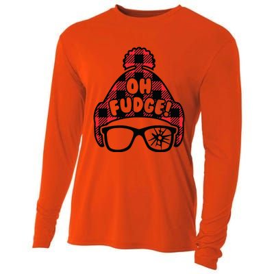 Christmas Sweatshirt Funny Christmas Oh Fudge Cooling Performance Long Sleeve Crew