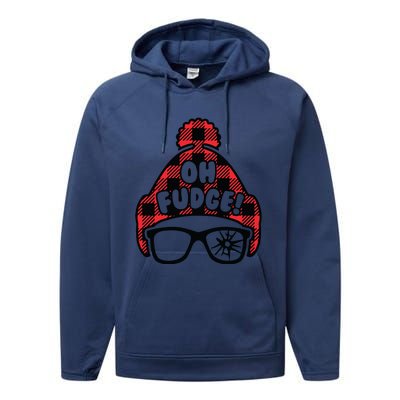 Christmas Sweatshirt Funny Christmas Oh Fudge Performance Fleece Hoodie