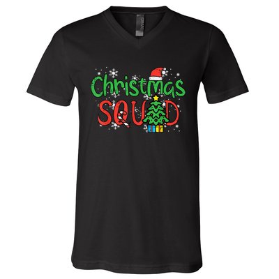 Christmas Squad Family Xmas Crew  Wo Boy Girls Kid V-Neck T-Shirt