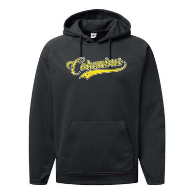 Columbus Soccer Fan Vintage Performance Fleece Hoodie