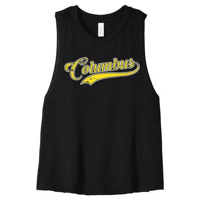 Columbus Soccer Fan Vintage Women's Racerback Cropped Tank