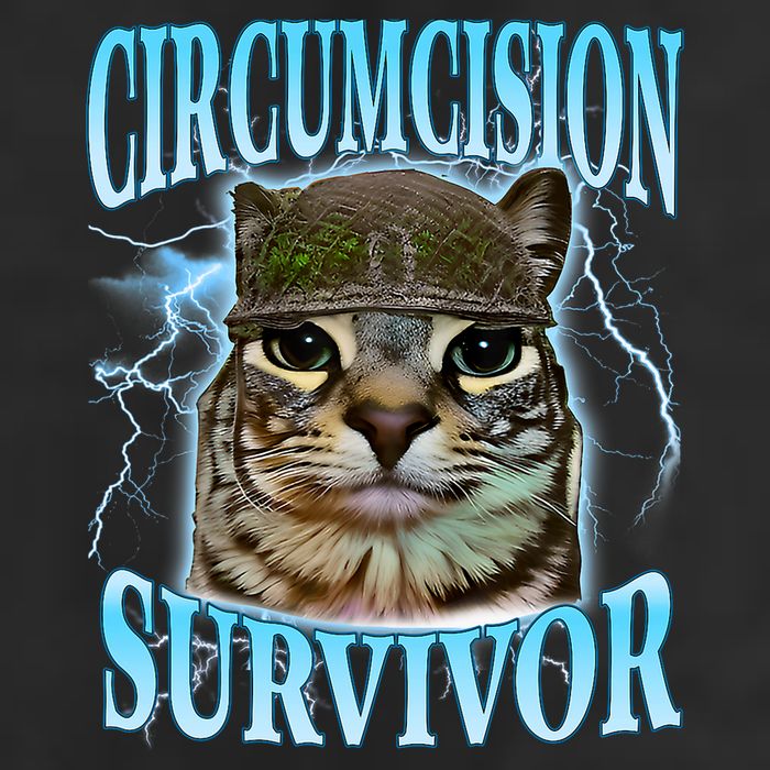 Circumcision Survivor Funny Oddly Specific Cat Meme Cats Cool Comfort Performance Bucket Hat