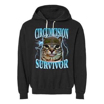 Circumcision Survivor Funny Oddly Specific Cat Meme Cats Garment-Dyed Fleece Hoodie