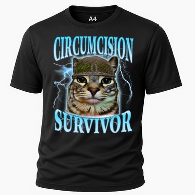 Circumcision Survivor Funny Oddly Specific Cat Meme Cats Cooling Performance Crew T-Shirt