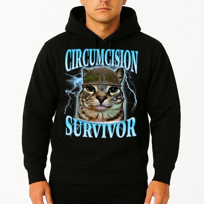 Circumcision Survivor Funny Oddly Specific Cat Meme Cats Hoodie