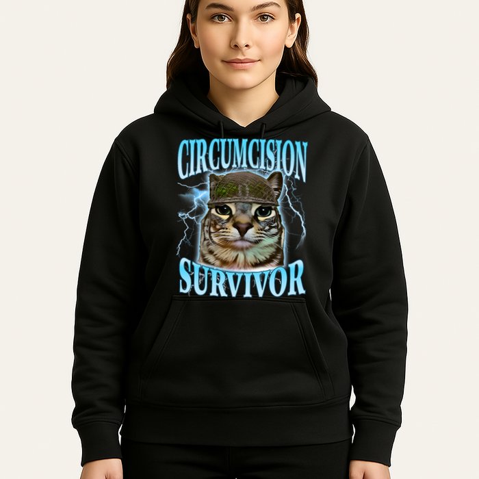 Circumcision Survivor Funny Oddly Specific Cat Meme Cats Hoodie