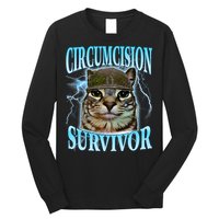Circumcision Survivor Funny Oddly Specific Cat Meme Cats Long Sleeve Shirt