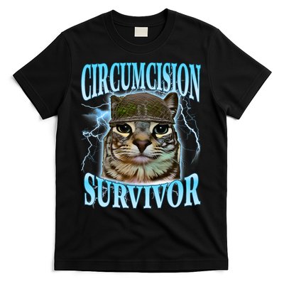 Circumcision Survivor Funny Oddly Specific Cat Meme Cats T-Shirt