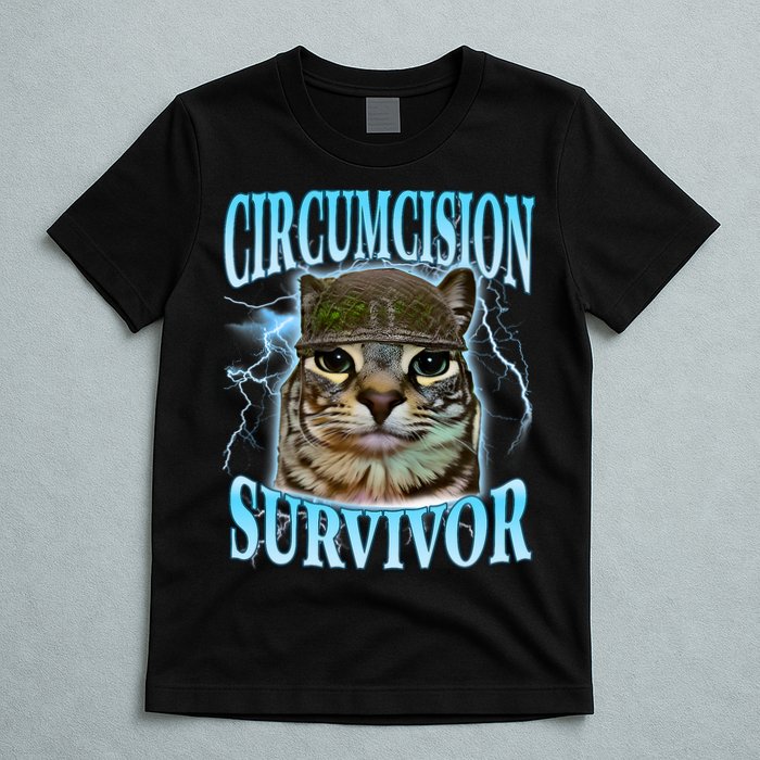 Circumcision Survivor Funny Oddly Specific Cat Meme Cats T-Shirt