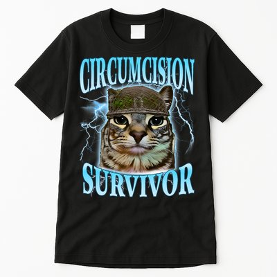 Circumcision Survivor Funny Oddly Specific Cat Meme Cats Tall T-Shirt