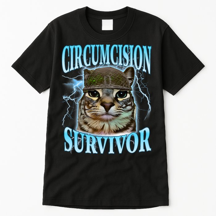 Circumcision Survivor Funny Oddly Specific Cat Meme Cats Tall T-Shirt