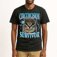 Circumcision Survivor Funny Oddly Specific Cat Meme Cats Tall T-Shirt