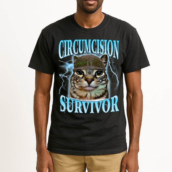 Circumcision Survivor Funny Oddly Specific Cat Meme Cats Tall T-Shirt