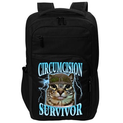 Circumcision Survivor Funny Oddly Specific Cat Meme Cats Impact Tech Backpack