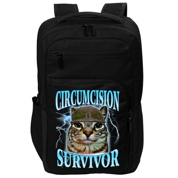 Circumcision Survivor Funny Oddly Specific Cat Meme Cats Impact Tech Backpack