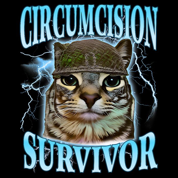 Circumcision Survivor Funny Oddly Specific Cat Meme Cats Impact Tech Backpack