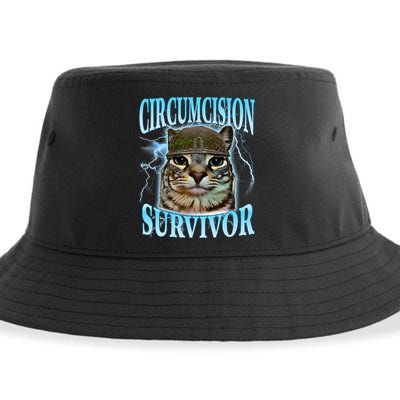 Circumcision Survivor Funny Oddly Specific Cat Meme Cats Sustainable Bucket Hat