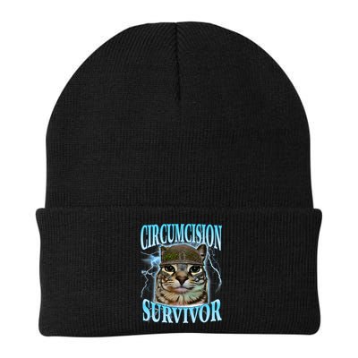 Circumcision Survivor Funny Oddly Specific Cat Meme Cats Beanie