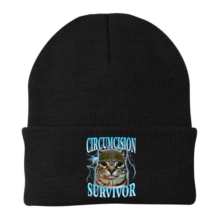 Circumcision Survivor Funny Oddly Specific Cat Meme Cats Beanie