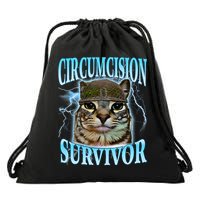 Circumcision Survivor Funny Oddly Specific Cat Meme Cats Drawstring Bag