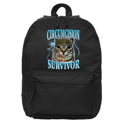 Circumcision Survivor Funny Oddly Specific Cat Meme Cats 16 in Basic Backpack