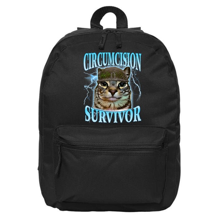 Circumcision Survivor Funny Oddly Specific Cat Meme Cats 16 in Basic Backpack