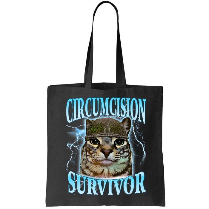 Circumcision Survivor Funny Oddly Specific Cat Meme Cats Bag