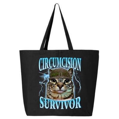 Circumcision Survivor Funny Oddly Specific Cat Meme Cats 25L Jumbo Tote