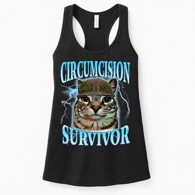 Circumcision Survivor Funny Oddly Specific Cat Meme Cats Womens Tank Top