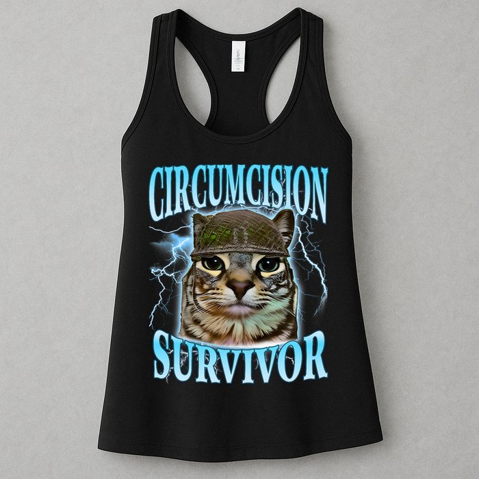 Circumcision Survivor Funny Oddly Specific Cat Meme Cats Womens Tank Top