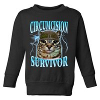 Circumcision Survivor Funny Oddly Specific Cat Meme Cats Toddler Sweatshirt