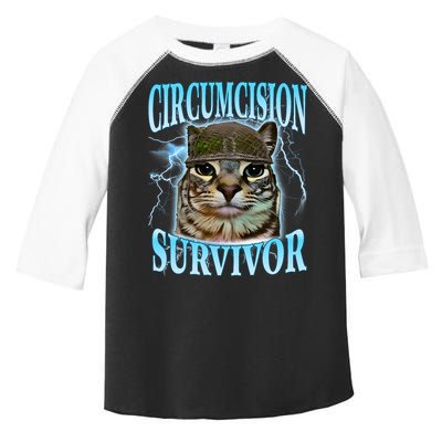 Circumcision Survivor Funny Oddly Specific Cat Meme Cats Toddler Fine Jersey T-Shirt