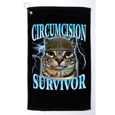 Circumcision Survivor Funny Oddly Specific Cat Meme Cats Golf Towel