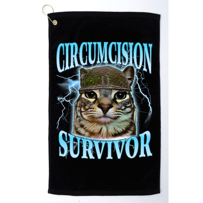 Circumcision Survivor Funny Oddly Specific Cat Meme Cats Golf Towel