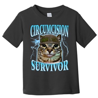 Circumcision Survivor Funny Oddly Specific Cat Meme Cats Toddler T-Shirt