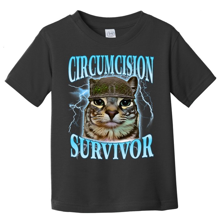 Circumcision Survivor Funny Oddly Specific Cat Meme Cats Toddler T-Shirt