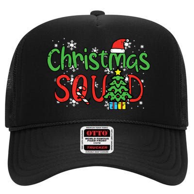 Christmas Squad Family Xmas Crew Women Boy Girls Kids High Crown Mesh Back Trucker Hat