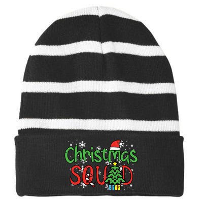 Christmas Squad Family Xmas Crew Women Boy Girls Kids Striped Beanie with Solid Band