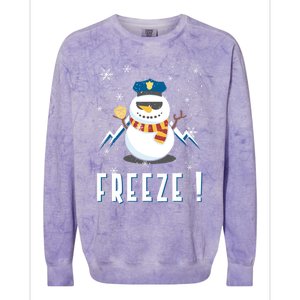 Cop Snow Freeze Police Navidad Police Police Officer Gift Colorblast Crewneck Sweatshirt