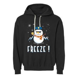 Cop Snow Freeze Police Navidad Police Police Officer Gift Garment-Dyed Fleece Hoodie