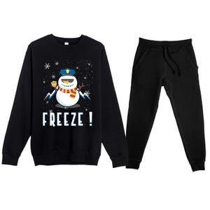 Cop Snow Freeze Police Navidad Police Police Officer Gift Premium Crewneck Sweatsuit Set