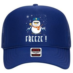 Cop Snow Freeze Police Navidad Police Police Officer Gift High Crown Mesh Back Trucker Hat