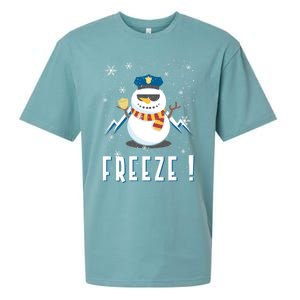 Cop Snow Freeze Police Navidad Police Police Officer Gift Sueded Cloud Jersey T-Shirt