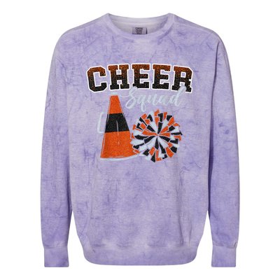 Cheer Squad Funny Cheerleader Cheerleading Orange Colorblast Crewneck Sweatshirt