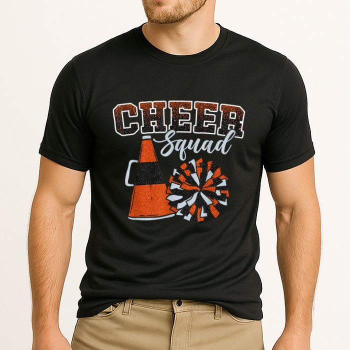 Cheer Squad Funny Cheerleader Cheerleading Orange Cooling Performance Crew T-Shirt