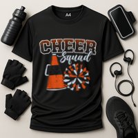 Cheer Squad Funny Cheerleader Cheerleading Orange Cooling Performance Crew T-Shirt