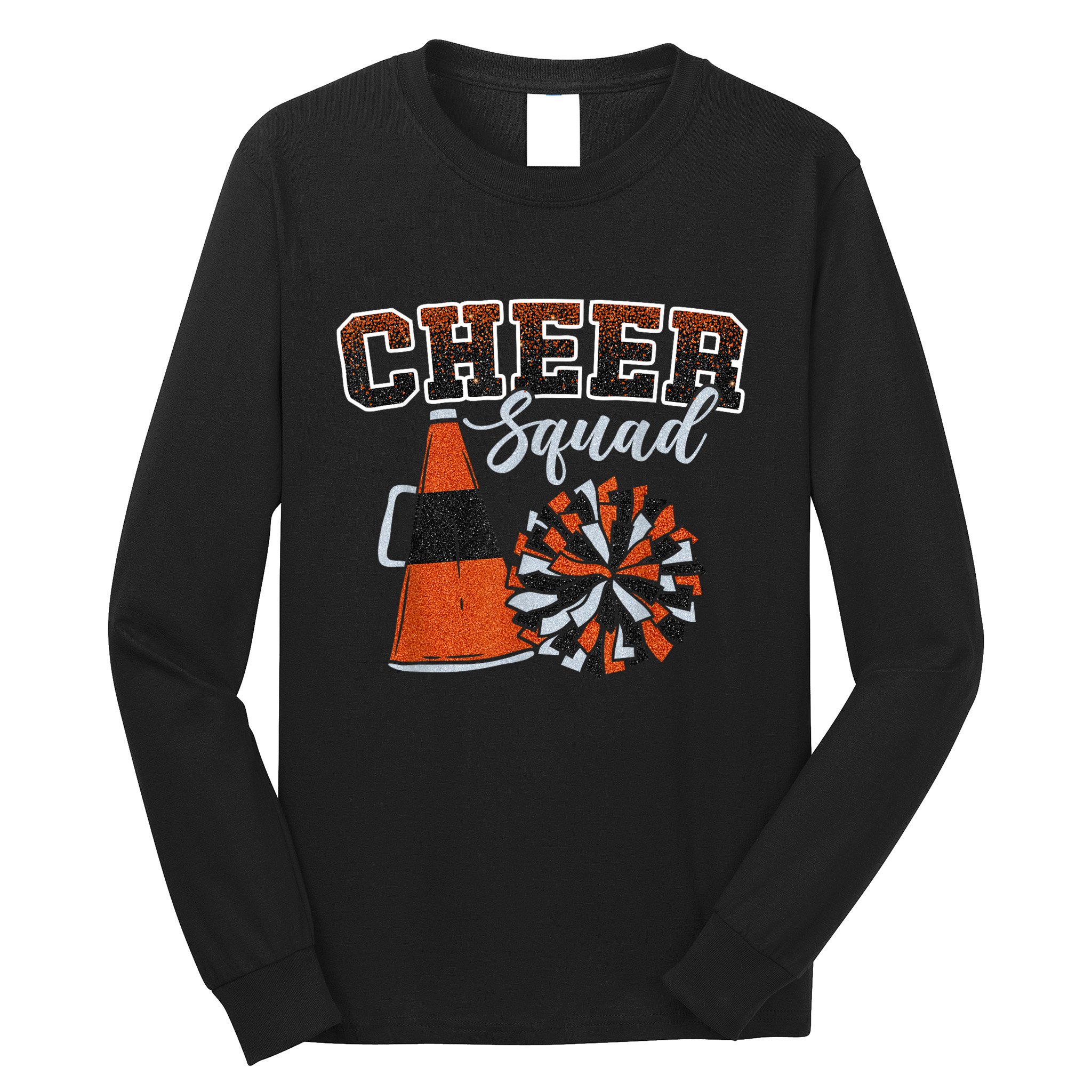 Cheer Squad Funny Cheerleader Cheerleading Orange Long Sleeve Shirt