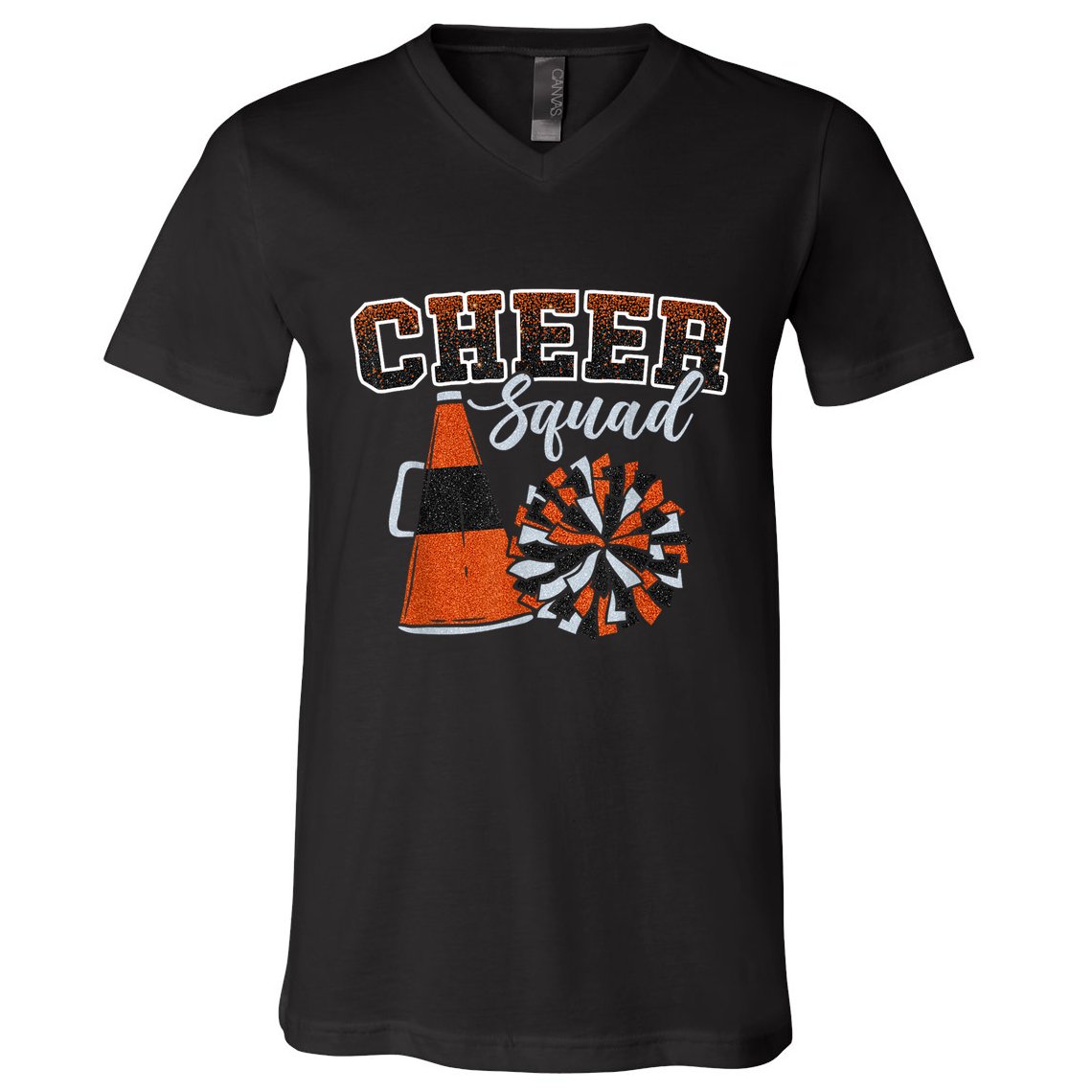 Cheer Squad Funny Cheerleader Cheerleading Orange V-Neck T-Shirt