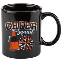 Cheer Squad Funny Cheerleader Cheerleading Orange 11oz C Handle Ceramic Mug