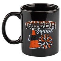 Cheer Squad Funny Cheerleader Cheerleading Orange 11oz C Handle Ceramic Mug